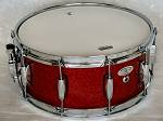 14" X  6" 15ply Hi Gloss Red Glitter Snare Drum